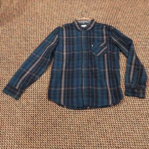🌺 Levi’s Button Down Long Sleeve Plaid Shirt Sz L